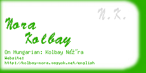 nora kolbay business card